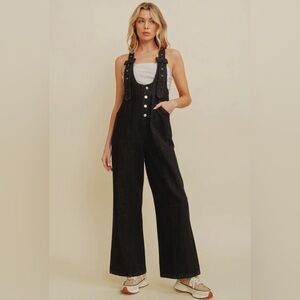 Black Denim Jumpsuit